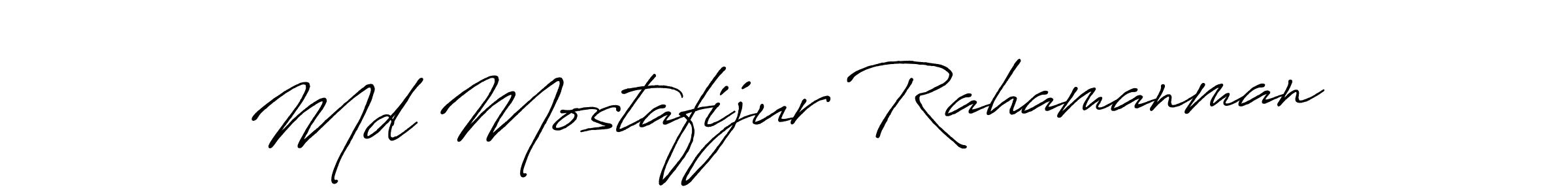 Create a beautiful signature design for name Md Mostafijur Rahamanman. With this signature (Antro_Vectra_Bolder) fonts, you can make a handwritten signature for free. Md Mostafijur Rahamanman signature style 7 images and pictures png