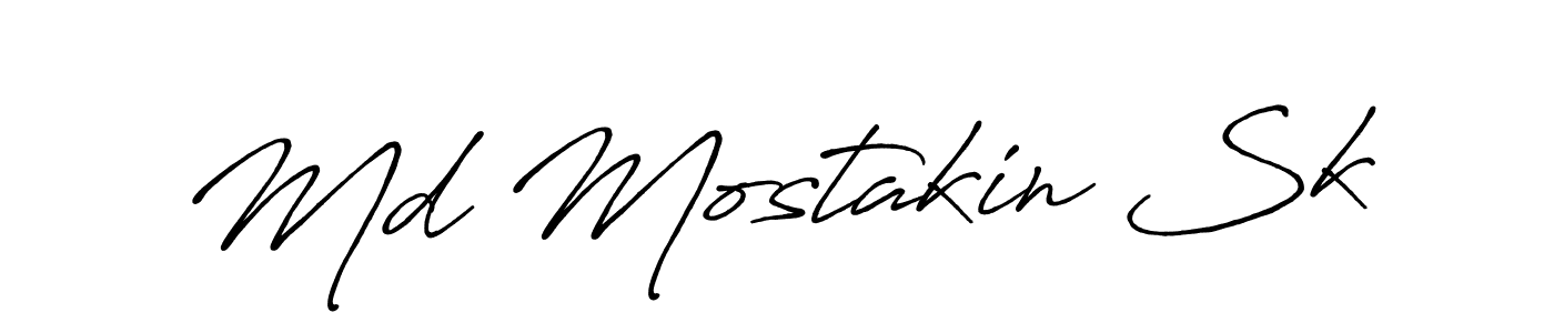 Create a beautiful signature design for name Md Mostakin Sk. With this signature (Antro_Vectra_Bolder) fonts, you can make a handwritten signature for free. Md Mostakin Sk signature style 7 images and pictures png
