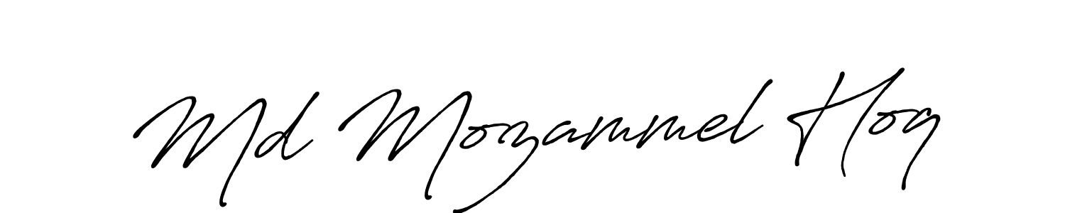 Use a signature maker to create a handwritten signature online. With this signature software, you can design (Antro_Vectra_Bolder) your own signature for name Md Mozammel Hoq. Md Mozammel Hoq signature style 7 images and pictures png