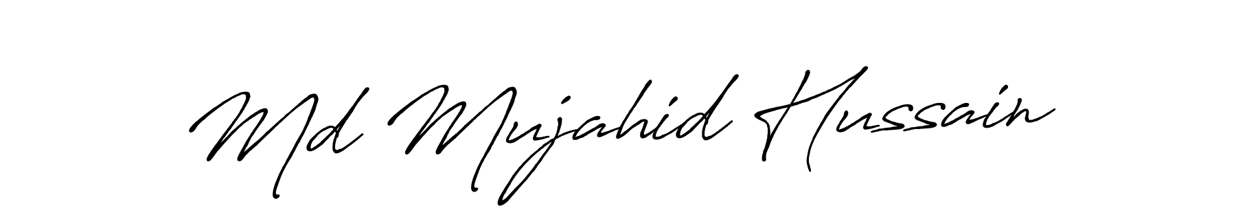 Md Mujahid Hussain stylish signature style. Best Handwritten Sign (Antro_Vectra_Bolder) for my name. Handwritten Signature Collection Ideas for my name Md Mujahid Hussain. Md Mujahid Hussain signature style 7 images and pictures png