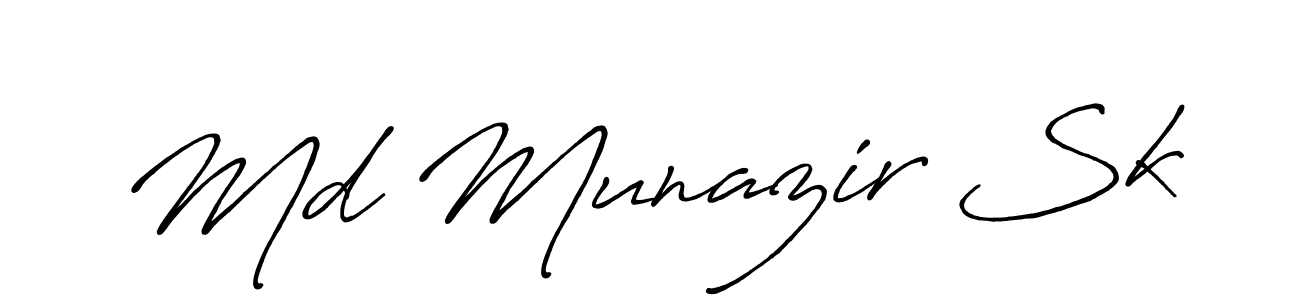Make a beautiful signature design for name Md Munazir Sk. With this signature (Antro_Vectra_Bolder) style, you can create a handwritten signature for free. Md Munazir Sk signature style 7 images and pictures png