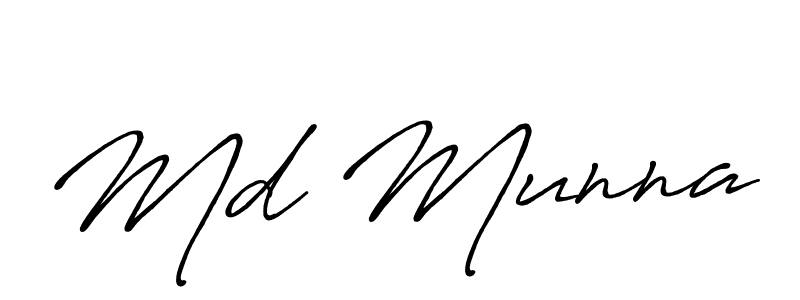 Make a beautiful signature design for name Md Munna. With this signature (Antro_Vectra_Bolder) style, you can create a handwritten signature for free. Md Munna signature style 7 images and pictures png