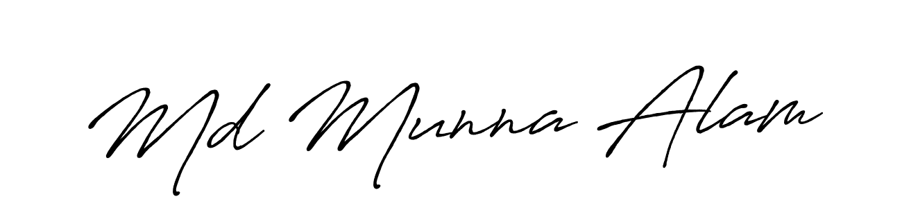 Use a signature maker to create a handwritten signature online. With this signature software, you can design (Antro_Vectra_Bolder) your own signature for name Md Munna Alam. Md Munna Alam signature style 7 images and pictures png