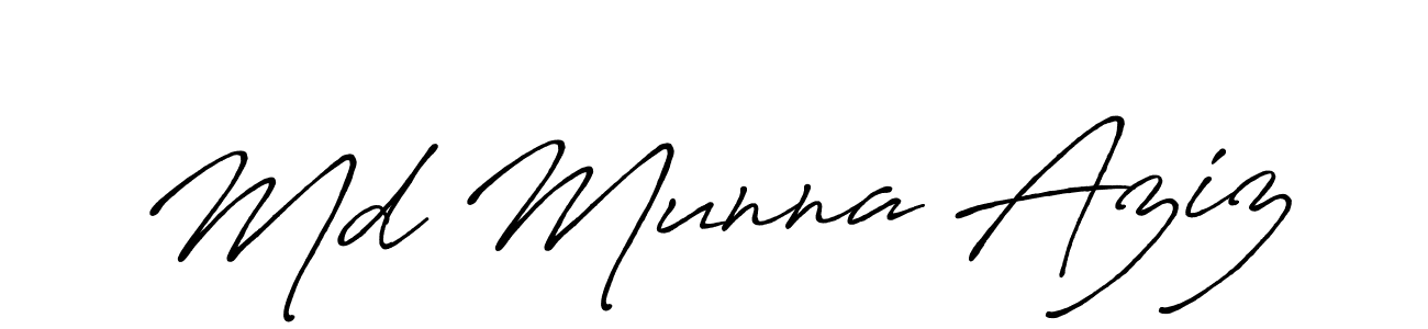 Design your own signature with our free online signature maker. With this signature software, you can create a handwritten (Antro_Vectra_Bolder) signature for name Md Munna Aziz. Md Munna Aziz signature style 7 images and pictures png