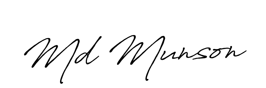 Antro_Vectra_Bolder is a professional signature style that is perfect for those who want to add a touch of class to their signature. It is also a great choice for those who want to make their signature more unique. Get Md Munson name to fancy signature for free. Md Munson signature style 7 images and pictures png