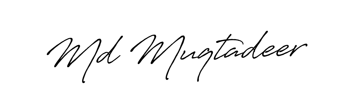 Use a signature maker to create a handwritten signature online. With this signature software, you can design (Antro_Vectra_Bolder) your own signature for name Md Muqtadeer. Md Muqtadeer signature style 7 images and pictures png