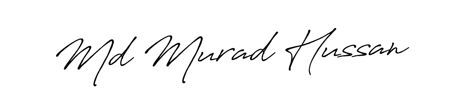 Create a beautiful signature design for name Md Murad Hussan. With this signature (Antro_Vectra_Bolder) fonts, you can make a handwritten signature for free. Md Murad Hussan signature style 7 images and pictures png