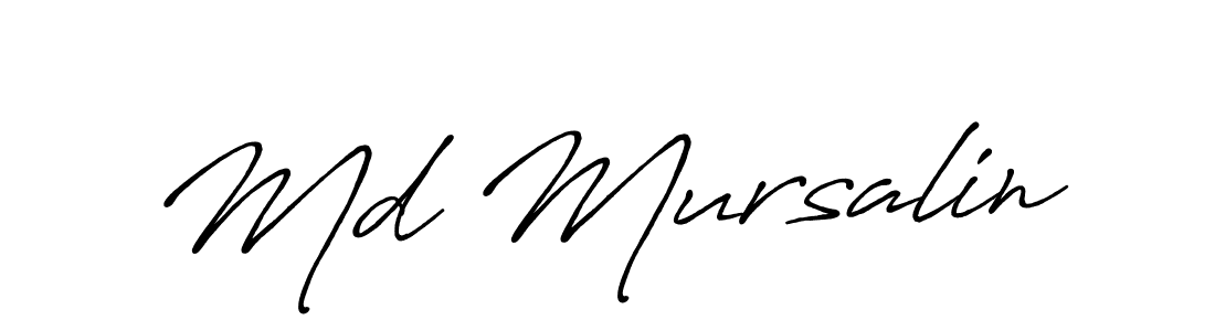 Md Mursalin stylish signature style. Best Handwritten Sign (Antro_Vectra_Bolder) for my name. Handwritten Signature Collection Ideas for my name Md Mursalin. Md Mursalin signature style 7 images and pictures png