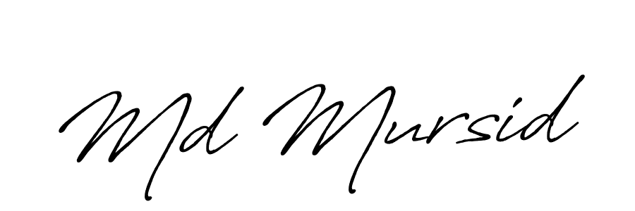 How to make Md Mursid name signature. Use Antro_Vectra_Bolder style for creating short signs online. This is the latest handwritten sign. Md Mursid signature style 7 images and pictures png