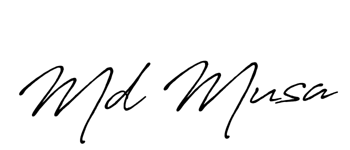 How to make Md Musa name signature. Use Antro_Vectra_Bolder style for creating short signs online. This is the latest handwritten sign. Md Musa signature style 7 images and pictures png