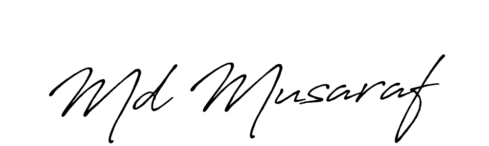 Make a beautiful signature design for name Md Musaraf. With this signature (Antro_Vectra_Bolder) style, you can create a handwritten signature for free. Md Musaraf signature style 7 images and pictures png