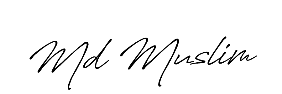 Design your own signature with our free online signature maker. With this signature software, you can create a handwritten (Antro_Vectra_Bolder) signature for name Md Muslim. Md Muslim signature style 7 images and pictures png