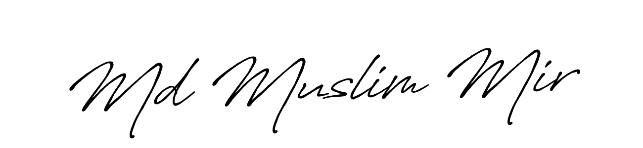 Md Muslim Mir stylish signature style. Best Handwritten Sign (Antro_Vectra_Bolder) for my name. Handwritten Signature Collection Ideas for my name Md Muslim Mir. Md Muslim Mir signature style 7 images and pictures png