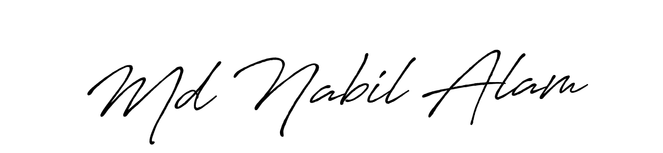 Design your own signature with our free online signature maker. With this signature software, you can create a handwritten (Antro_Vectra_Bolder) signature for name Md Nabil Alam. Md Nabil Alam signature style 7 images and pictures png