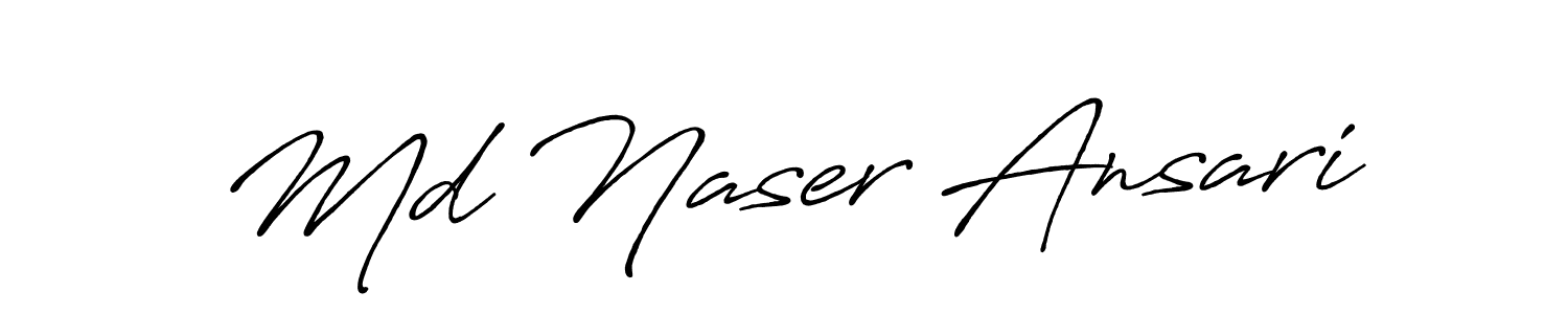 How to make Md Naser Ansari name signature. Use Antro_Vectra_Bolder style for creating short signs online. This is the latest handwritten sign. Md Naser Ansari signature style 7 images and pictures png