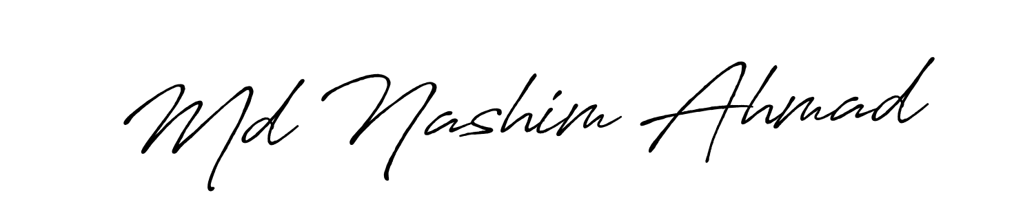 How to make Md Nashim Ahmad signature? Antro_Vectra_Bolder is a professional autograph style. Create handwritten signature for Md Nashim Ahmad name. Md Nashim Ahmad signature style 7 images and pictures png
