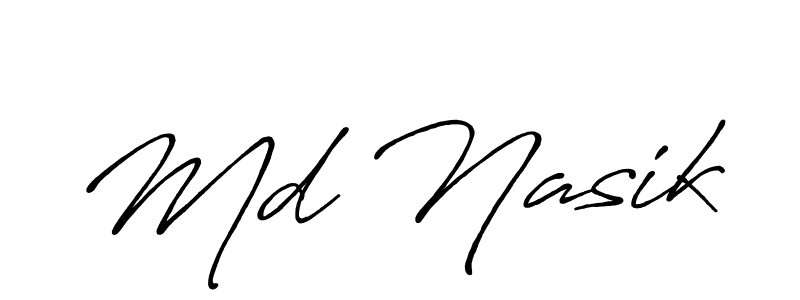 How to make Md Nasik name signature. Use Antro_Vectra_Bolder style for creating short signs online. This is the latest handwritten sign. Md Nasik signature style 7 images and pictures png