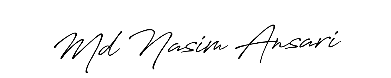 Use a signature maker to create a handwritten signature online. With this signature software, you can design (Antro_Vectra_Bolder) your own signature for name Md Nasim Ansari. Md Nasim Ansari signature style 7 images and pictures png