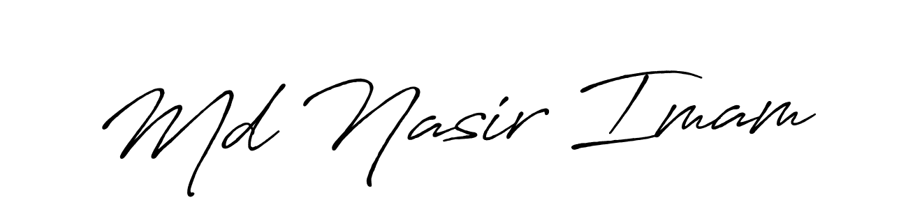How to make Md Nasir Imam name signature. Use Antro_Vectra_Bolder style for creating short signs online. This is the latest handwritten sign. Md Nasir Imam signature style 7 images and pictures png