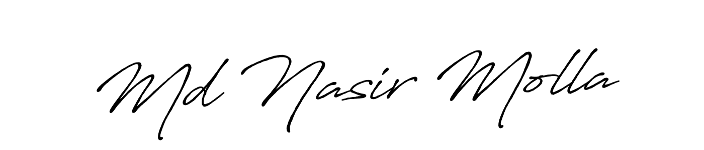 Design your own signature with our free online signature maker. With this signature software, you can create a handwritten (Antro_Vectra_Bolder) signature for name Md Nasir Molla. Md Nasir Molla signature style 7 images and pictures png