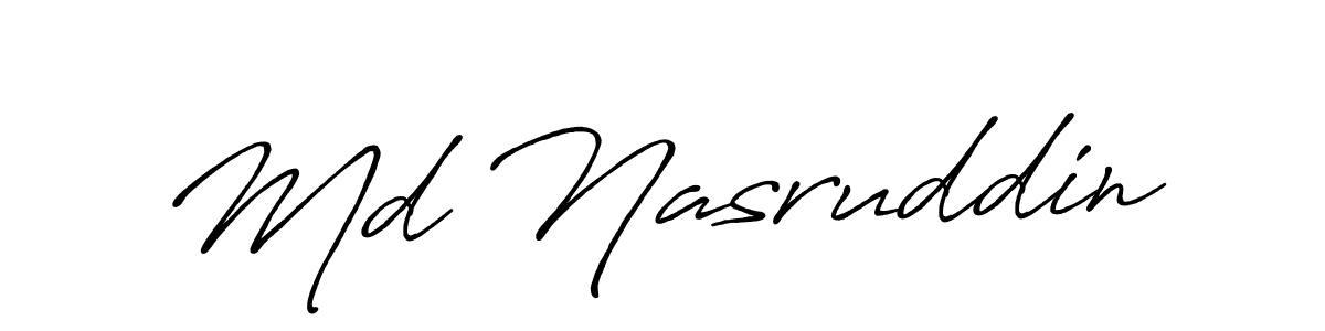 Make a beautiful signature design for name Md Nasruddin. With this signature (Antro_Vectra_Bolder) style, you can create a handwritten signature for free. Md Nasruddin signature style 7 images and pictures png