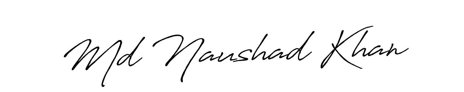Make a beautiful signature design for name Md Naushad Khan. With this signature (Antro_Vectra_Bolder) style, you can create a handwritten signature for free. Md Naushad Khan signature style 7 images and pictures png