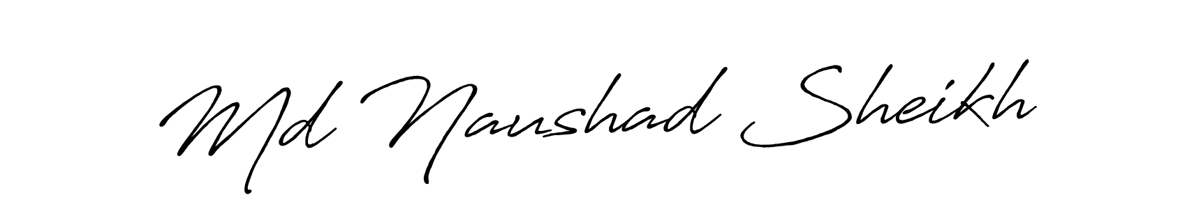 Create a beautiful signature design for name Md Naushad Sheikh. With this signature (Antro_Vectra_Bolder) fonts, you can make a handwritten signature for free. Md Naushad Sheikh signature style 7 images and pictures png