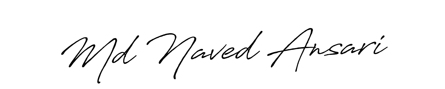 The best way (Antro_Vectra_Bolder) to make a short signature is to pick only two or three words in your name. The name Md Naved Ansari include a total of six letters. For converting this name. Md Naved Ansari signature style 7 images and pictures png