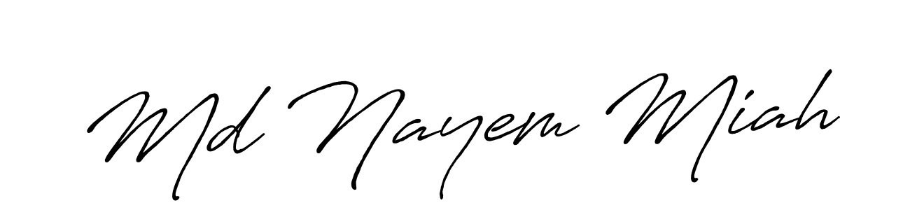 Also You can easily find your signature by using the search form. We will create Md Nayem Miah name handwritten signature images for you free of cost using Antro_Vectra_Bolder sign style. Md Nayem Miah signature style 7 images and pictures png