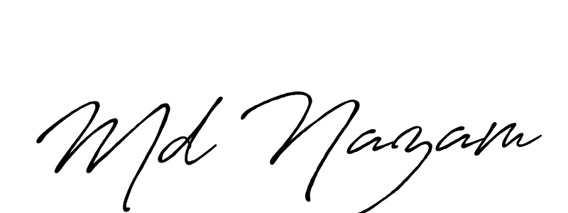 How to make Md Nazam name signature. Use Antro_Vectra_Bolder style for creating short signs online. This is the latest handwritten sign. Md Nazam signature style 7 images and pictures png