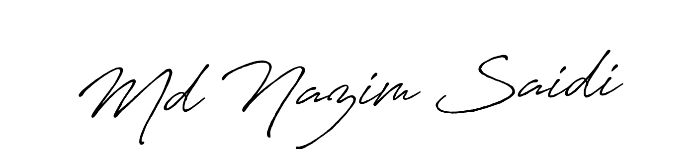 Make a beautiful signature design for name Md Nazim Saidi. With this signature (Antro_Vectra_Bolder) style, you can create a handwritten signature for free. Md Nazim Saidi signature style 7 images and pictures png