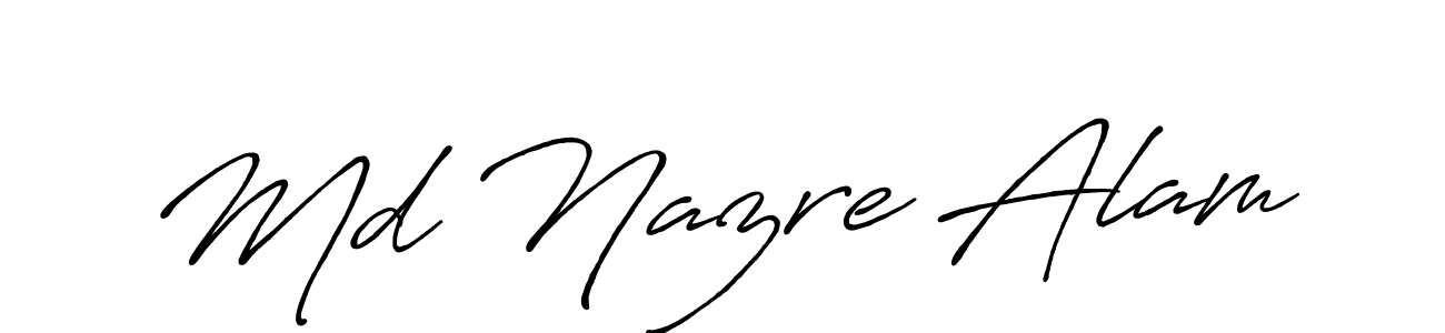 Also we have Md Nazre Alam name is the best signature style. Create professional handwritten signature collection using Antro_Vectra_Bolder autograph style. Md Nazre Alam signature style 7 images and pictures png