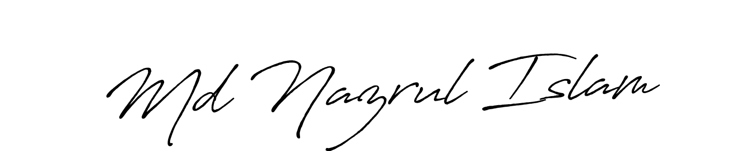 Make a beautiful signature design for name Md Nazrul Islam. With this signature (Antro_Vectra_Bolder) style, you can create a handwritten signature for free. Md Nazrul Islam signature style 7 images and pictures png