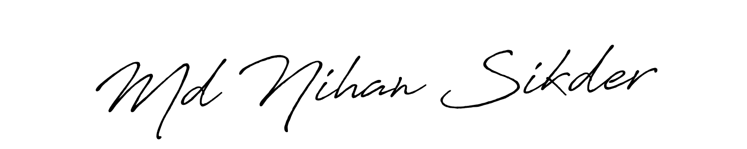 This is the best signature style for the Md Nihan Sikder name. Also you like these signature font (Antro_Vectra_Bolder). Mix name signature. Md Nihan Sikder signature style 7 images and pictures png