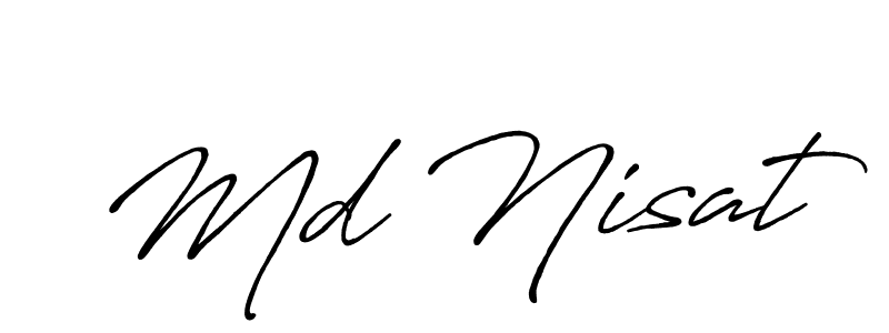 The best way (Antro_Vectra_Bolder) to make a short signature is to pick only two or three words in your name. The name Md Nisat include a total of six letters. For converting this name. Md Nisat signature style 7 images and pictures png