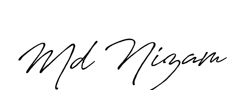 Make a beautiful signature design for name Md Nizam. With this signature (Antro_Vectra_Bolder) style, you can create a handwritten signature for free. Md Nizam signature style 7 images and pictures png