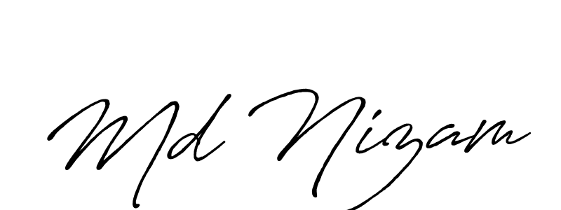 Make a beautiful signature design for name Md Nizam. With this signature (Antro_Vectra_Bolder) style, you can create a handwritten signature for free. Md Nizam signature style 7 images and pictures png