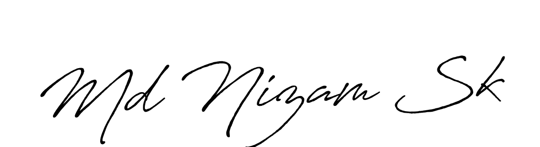 How to make Md Nizam Sk signature? Antro_Vectra_Bolder is a professional autograph style. Create handwritten signature for Md Nizam Sk name. Md Nizam Sk signature style 7 images and pictures png