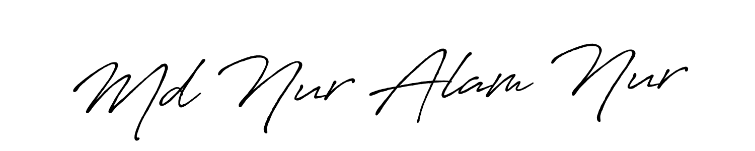 Make a beautiful signature design for name Md Nur Alam Nur. With this signature (Antro_Vectra_Bolder) style, you can create a handwritten signature for free. Md Nur Alam Nur signature style 7 images and pictures png