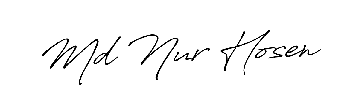 Also we have Md Nur Hosen name is the best signature style. Create professional handwritten signature collection using Antro_Vectra_Bolder autograph style. Md Nur Hosen signature style 7 images and pictures png