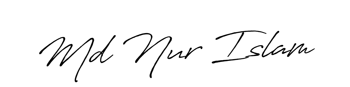 Design your own signature with our free online signature maker. With this signature software, you can create a handwritten (Antro_Vectra_Bolder) signature for name Md Nur Islam. Md Nur Islam signature style 7 images and pictures png