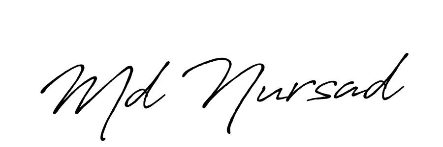 if you are searching for the best signature style for your name Md Nursad. so please give up your signature search. here we have designed multiple signature styles  using Antro_Vectra_Bolder. Md Nursad signature style 7 images and pictures png