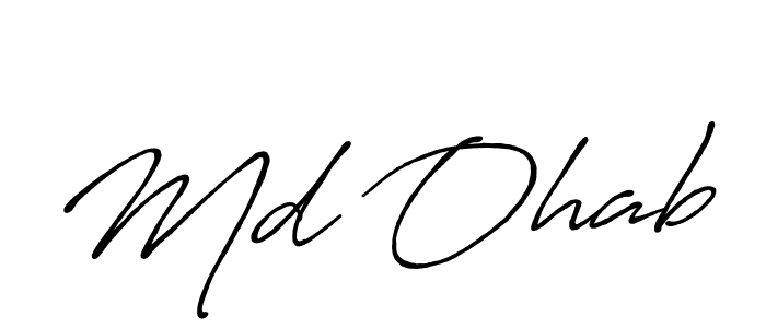 How to make Md Ohab name signature. Use Antro_Vectra_Bolder style for creating short signs online. This is the latest handwritten sign. Md Ohab signature style 7 images and pictures png