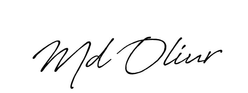 Create a beautiful signature design for name Md Oliur. With this signature (Antro_Vectra_Bolder) fonts, you can make a handwritten signature for free. Md Oliur signature style 7 images and pictures png