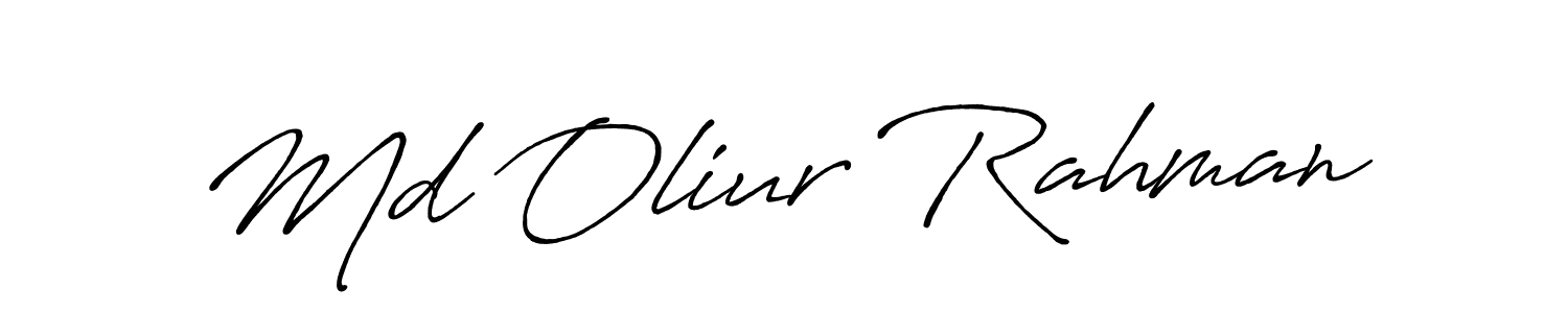 The best way (Antro_Vectra_Bolder) to make a short signature is to pick only two or three words in your name. The name Md Oliur Rahman include a total of six letters. For converting this name. Md Oliur Rahman signature style 7 images and pictures png