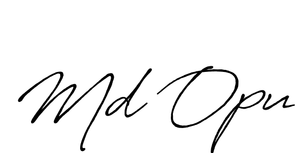 How to make Md Opu name signature. Use Antro_Vectra_Bolder style for creating short signs online. This is the latest handwritten sign. Md Opu signature style 7 images and pictures png
