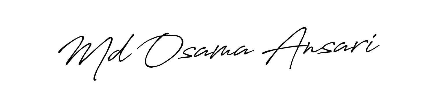 Use a signature maker to create a handwritten signature online. With this signature software, you can design (Antro_Vectra_Bolder) your own signature for name Md Osama Ansari. Md Osama Ansari signature style 7 images and pictures png