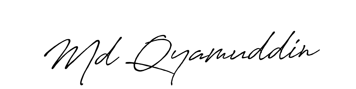 Design your own signature with our free online signature maker. With this signature software, you can create a handwritten (Antro_Vectra_Bolder) signature for name Md Qyamuddin. Md Qyamuddin signature style 7 images and pictures png