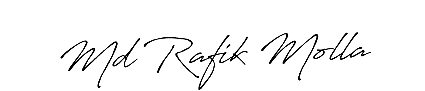 How to make Md Rafik Molla name signature. Use Antro_Vectra_Bolder style for creating short signs online. This is the latest handwritten sign. Md Rafik Molla signature style 7 images and pictures png
