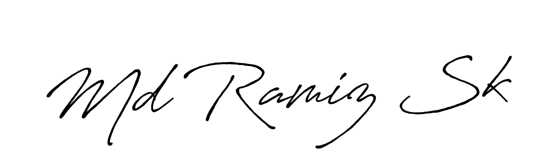 if you are searching for the best signature style for your name Md Ramiz Sk. so please give up your signature search. here we have designed multiple signature styles  using Antro_Vectra_Bolder. Md Ramiz Sk signature style 7 images and pictures png